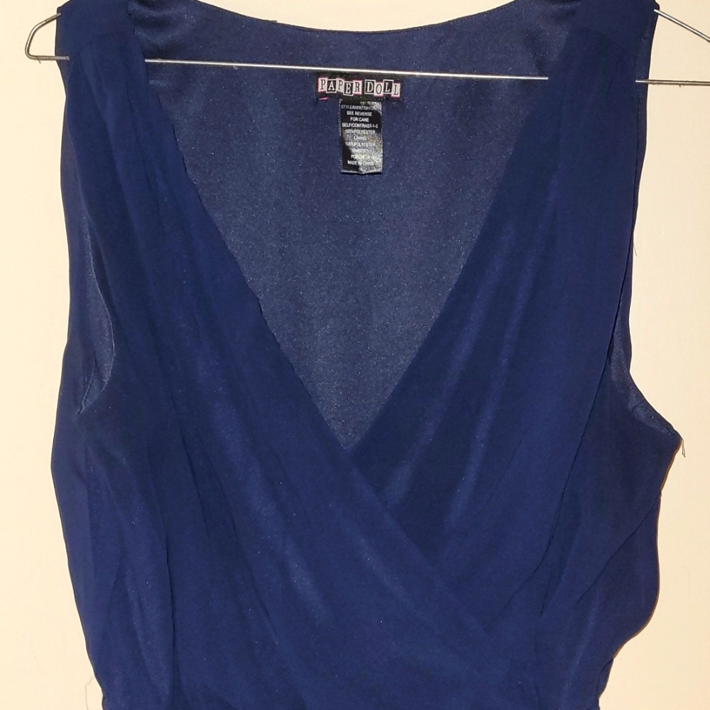 Paper dolls Navy blue high low dress.